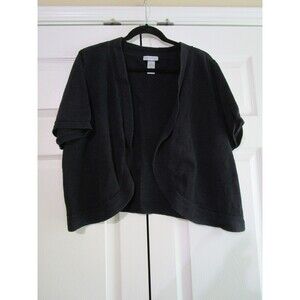 Catherines Cardigan Sweater Womens 2X 22/24W Open Front Short Sleeve Lightweight